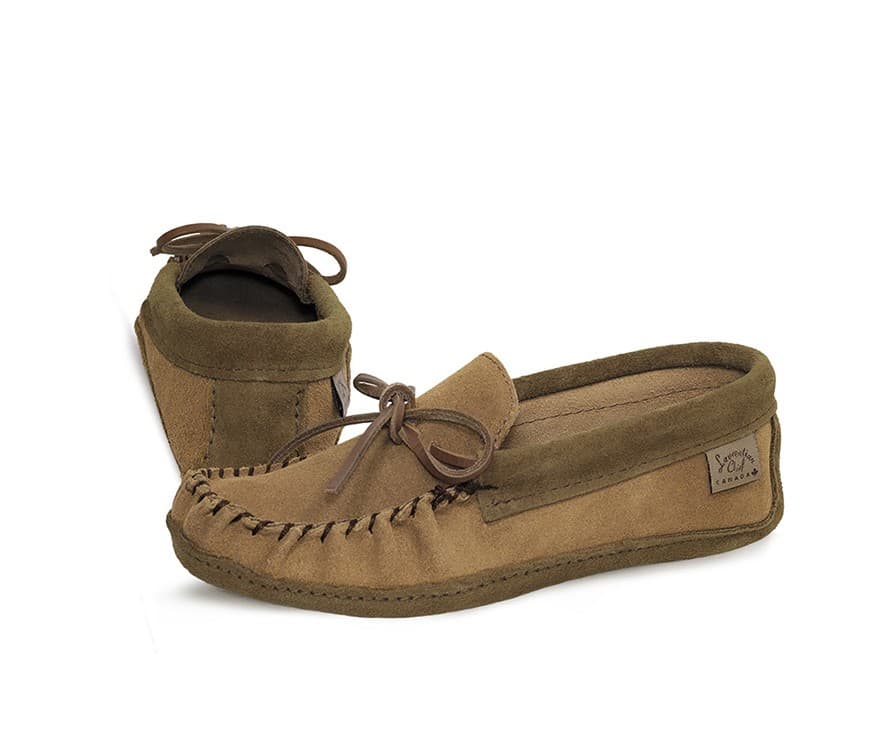Mocassins Lacé Simple, Semelle Double Ski Fait de Cuir Durable