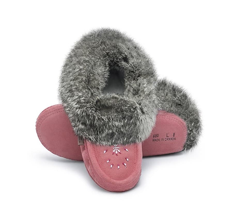 Pantoufle, Collet Fourrure, Orlon, Perlé et Semelle Double
