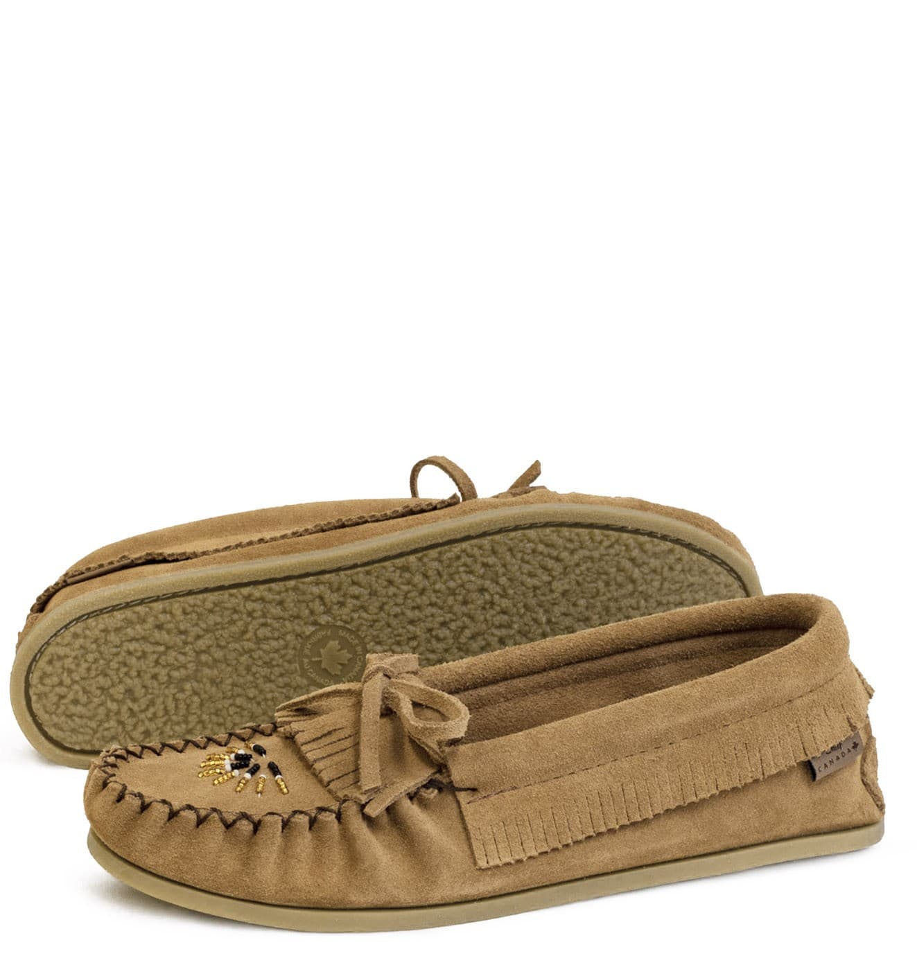 Mocassins, Frange & Palette Semelle Intérieure Perlé, Semelle Crepex Naturelle