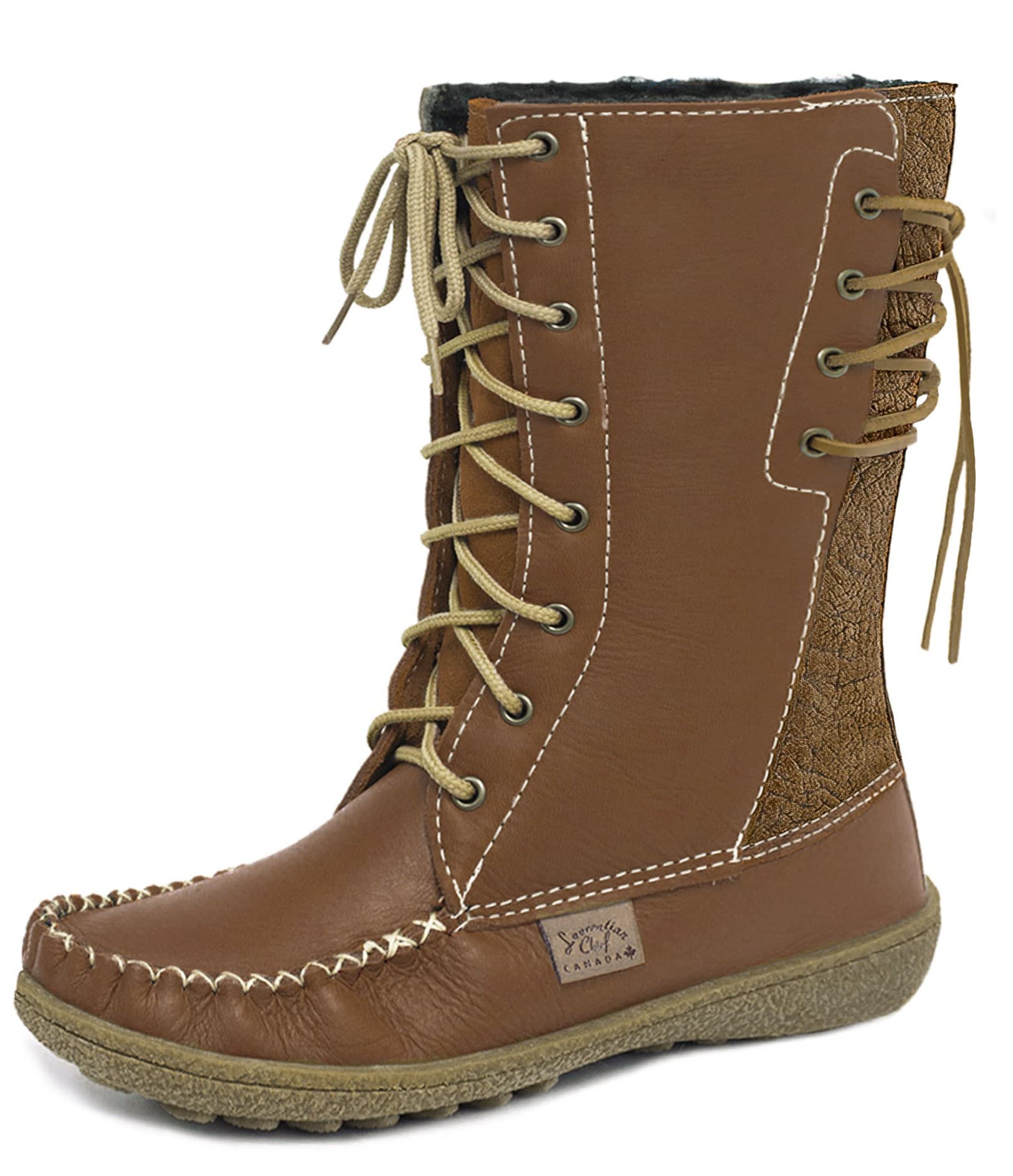 Botte à Raquette Ancestrale 13, Orlon noir, Semelle Italia Marron