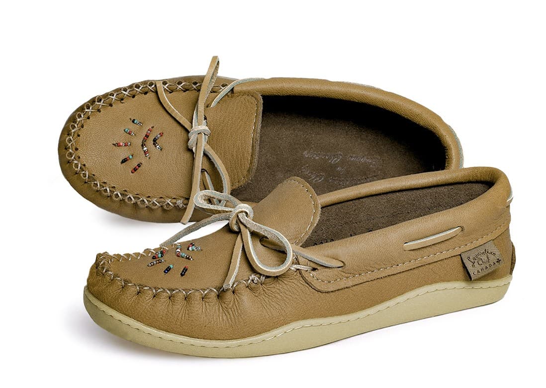 Mocassins, Collet Kabir, Perlé, Semelle Caoutchouc Naturelle