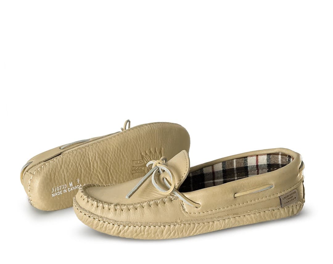 Mocassins Lacé Simple, Doublé Collage, Semelle Double Fait de Cuir Durable